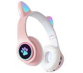 Cat Ear Headphones, Foldable Wireless Bluetooth Headphones With Led Light, Flash, Stereo, Microphone, Tf, Fm, Gifts For Kids Girls Boys, With