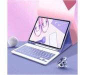 Color Keyboard For Samsung Galaxy Tab S9 11" Keyboard Case Cute Detachable Removable Wireless Bluetooth Keyboard (tab S9 11-inch, Purple)