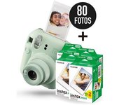 Pack Cámara Instantánea Instax Mini 12 Verde Con 80 Cargas