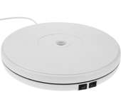 Primematik - Base Giratoria Eléctrica 25cm Blanco Plataforma Rotatoria Con Iluminación Led Sr03200
