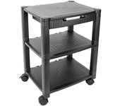 Primematik - Mesa Auxiliar 3 Niveles Para Impresora Con Ruedas Y Cajón Ag06300