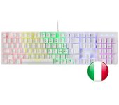 Mars Gaming Mk422 Blanco, Teclado Gaming Rgb, Switch Mecánico Marrón, Idioma Italiano