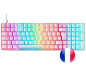 Mars Gaming Mkultra, Teclado Mecánico Blanco Rgb, Switch Outemu Sq Rojo, Idioma Francés