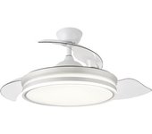 Dupi Ventilador De Techo Con Luz Led Galaxy Aspas Retractil Que Se Esconden Aspas Ocultas Transparentes Super Silencioso, Con Mando A Distancia (