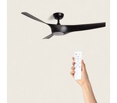 Ventilador De Techo Silencioso Egina Negro 132cm Motor Dc Mando A Distancia Con Luz No