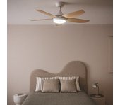 Ventilador De Techo Silencioso Dokós 122cm Motor Dc Negro Mando A Distancia Con Luz No Negro