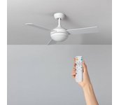 Ventilador De Techo Silencioso Navy 107cm Motor Dc Para Exterior Blanco Con Luz Mando A Distancia