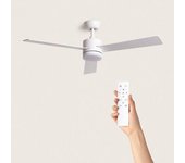Ventilador De Techo Silencioso Fleves 132cm Motor Dc Blanco Mando A Distancia Con Luz No Blanco