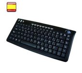 Teclado Con Trackball Inalámbrico Rf Negro Con Cargador