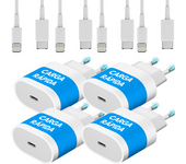 Pack 2 Cargadores Carga Rápida Para Iphone 14/14 Pro/14 Pro Max/14 Plus 13 12 11 Xs Xs Max Xr X - 20w + Cable Iphone 2 Metros Con Certificado Mfi
