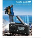 Radio De Emergencia Portátil Dab Con Solar Bt Fm Alarma Sos 5000 Mah Power Bank Y Lámpara De Lectura Radio Manivela Eléctrica