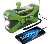 【 10000 Mah 】radio De Emergencia Solar De Manivela, Radio Meteorológica Noaa De Múltiples Fuentes De Alimentación, Linterna, Lámpara De Lectura,