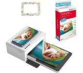 Agfa Photo Realipix Moments Pack Impresora + 40 Cartuchos Fotográficos Y Papel + Bonito Marco Magnético - Bluetooth Photo Print 10x15 Cm, Ios Y