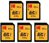 Paquete De 5 Tarjetas De Memoria Kodak Sdhc Ultra High Speed - 32 Gb