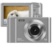 Cámara Fotos Digital Compacta Szsmart Dc302af Nivel De Entrada Regalo De Cámara Para Niños 4k 48mp Zoom 16x Pantalla De 2,8 Pulgadas - Plata