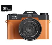 Cámara Digital Szsmart Dc08 4k F2.4 16x Multiplicación Pantalla De 3 Pulgadas Regalo De Cumpleaños Naranja 128g
