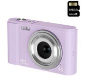 Cámara Fotos Digital Compacta Szsmart Dc302af Nivel De Entrada Regalo De Cámara Para Niños 4k 48mp Zoom 16x Pantalla De 2,8 Pulgadas + 128gb - Violeta