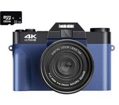 Cámara Digital Szsmart Dc08 4k F2.4 16x Multiplicación Pantalla De 3 Pulgadas Regalo De Cumpleaños Azul 32g