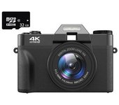 Cámara Digital Szsmart Cdr9 4k 16x Multiplicación Wifi Pantalla De 3 Pulgadas Regalo De Cumpleaños Negro 32g