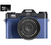 Cámara Digital Szsmart Dc08 4k F2.4 16x Multiplicación Pantalla De 3 Pulgadas Regalo De Cumpleaños Azul 128g