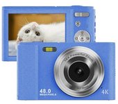 Cámara Fotos Digital Compacta Szsmart Dc302af Nivel De Entrada Regalo De Cámara Para Niños 4k 48mp Zoom 16x Pantalla De 2,8 Pulgadas - Azul