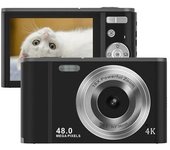 Cámara Fotos Digital Compacta Szsmart Dc302af Nivel De Entrada Regalo De Cámara Para Niños 4k 48mp Zoom 16x Pantalla De 2,8 Pulgadas - Negro