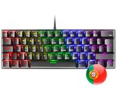 Mars Gaming Mk60 Negro, Teclado Mecánico Frgb, Switch Mecánico Marrón, Idioma Portugués