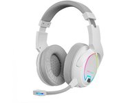 Mars Gaming Mhw-100 Blanco, Auriculares Inalámbricos Argb Flow, Micrófono Enc Extraíble