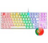Mars Gaming Mk80 Blanco, Teclado Mecánico Frgb, Switch Mecánico Azul, Idioma Portugués
