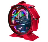 Mars Gaming Mcorb Rojo, Caja Pc Gaming Micro-atx Xl, Diseño Circular, Cristal Templado