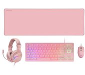 Mars Gaming Mcp-rgb3, Pack Rgb Teclado, Ratón, Cascos, Alfombrilla, Rosa, Francés