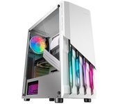 Mars Gaming Mc-x2 Blanco, Caja Pc Gaming Atx, Frontal Acero Frgb, 2x Ventilador Frgb 12cm