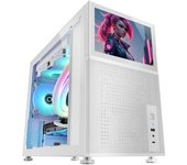 Mars Gaming Mc-lcd, Caja Pc Custom Micro-atx, Pantalla Lcd Ips 8", Blanco