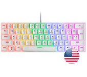 Mars Gaming Mk60 Blanco, Teclado Mecánico Frgb, Switch Mecánico Marrón, Idioma Us