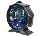 Mars Gaming Mcorb Negro, Caja Pc Gaming Micro-atx Xl, Diseño Circular, Cristal Templado