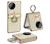 Funda Para Huawei Pocket 2, Carcasa De Pc + Cuero Pu + Vidrio Templado, Carcasa Magnética Plegable Para Teléfono, Color Dorado Champán