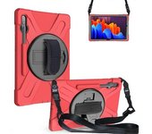 Estuche Para Tableta Con Correa Para El Hombro Y Soporte Giratorio De 360 Grados Para Samsung Galaxy Tab S7 Plus, Combinación De Pc Y Silicona, Color