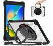 Funda Para Ipad 10.2 (2021/2020/2019) Con Correa Para El Hombro, Soporte Giratorio, Cubierta De Pc+tpu+acrílico