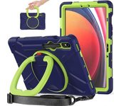 Para Samsung Galaxy Tab S9 / S8 / S7 Pc + Funda Protectora De Silicona Cubierta De Tableta Resistente Con Soporte Giratorio Con Correa Para El Hombro