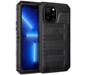 Funda De Teléfono De Silicona + Metal A Prueba De Golpes, Impermeable, A Prueba De Polvo, Con Techo Abatible De 360 Grados De Protección Total Para