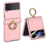 Gkk - Funda Para Samsung Galaxy Z Flip3 5g Con Soporte De Anillo De Metal, Bisagra De Absorción Magnética, Cubierta Plegable De Pc Con Película Para