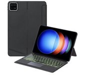 Para Xiaomi Pad 6s Pro 12.4 Funda De Soporte De Cuero + Teclado Bluetooth Con Panel Táctil Retroiluminado