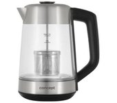 Hervidor Eléctrico De Vidrio 1,7l Con Control De Temperatura Y Cafetera
