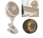 Ventilador De Escritorio Con Clip, Ventilador De Piso Telescópico, 4 Velocidades Con Luz Led