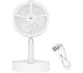 Ventilador Telescópico Portátil, Ventilador De Suelo Plegable Recargable Por Usb Con Luz Nocturna Con Pulverizador Hidratante Humidificador