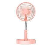 Ventilador Portátil Plegable Recargable Por Usb, Enfriador De Aire, Miniventilador De Piso De Escritorio, Viento De 4 Niveles (rosa)
