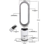 Ventilador Eléctrico De Torre Sin Hojas Lon Negativo Ultrasilencioso De 16 Pulgadas, Ventilador Acondicionador De Suelo De Escritorio