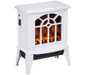 Chimenea Eléctrica De Metal Plástico Homcom 36,5x24x46 Cm Blanco