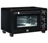Horno Eléctrico De Sobremesa De Metal Y Vidrio Templado Homcom Negro