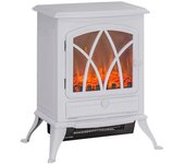 Chimenea Eléctrica De Plástico Metal Homcom 45x28,5x54 Cm Blanco